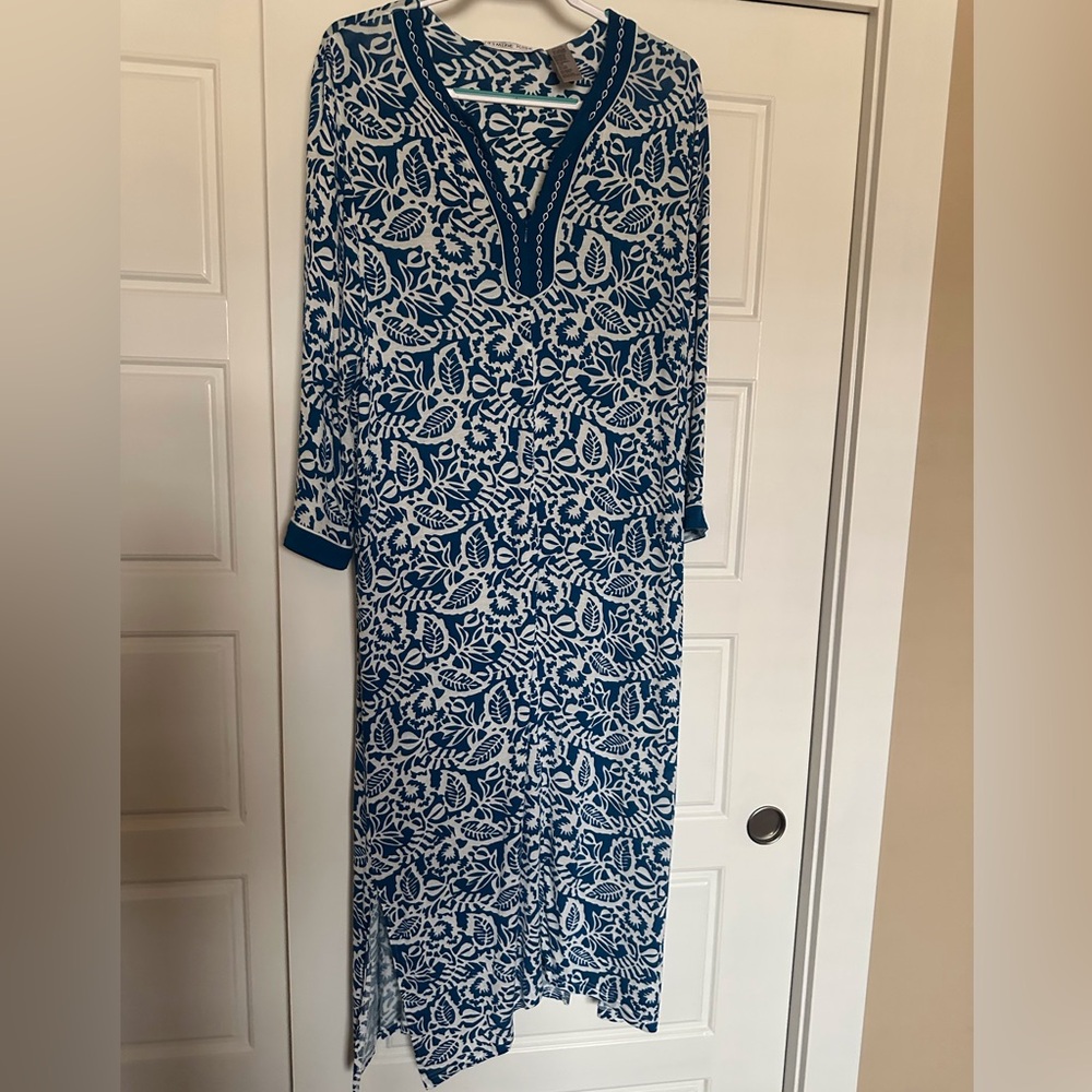Teal and Ivory Caftan